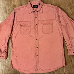 RedHead Men's Long Sleeve Button Down Shirt Salmon Coral L